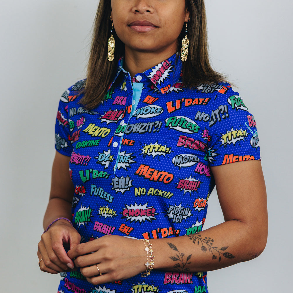 "Pidgin Too" Blue - OGA Women's Polo - Cobalt Blue