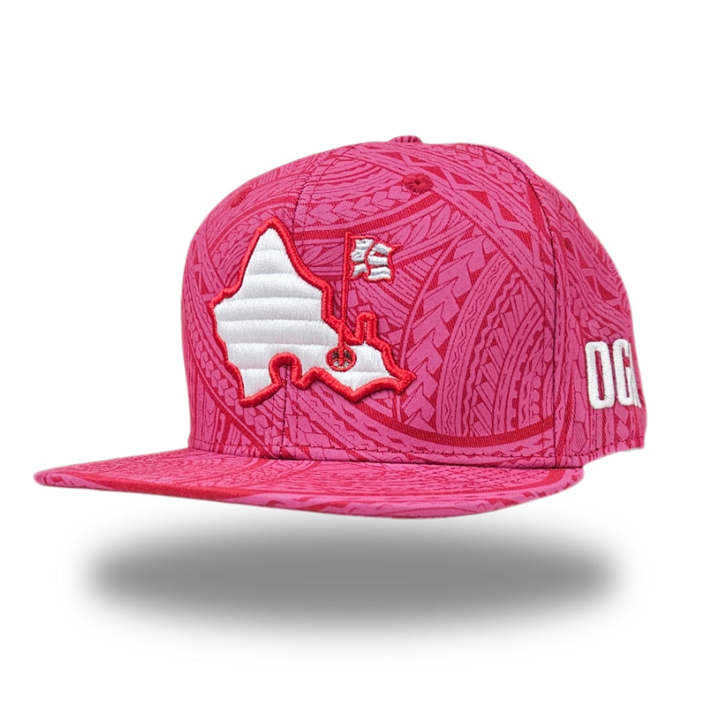 "OGA Pink Tribal" - 6 Panel Flatbill Snapback - Pink / Red
