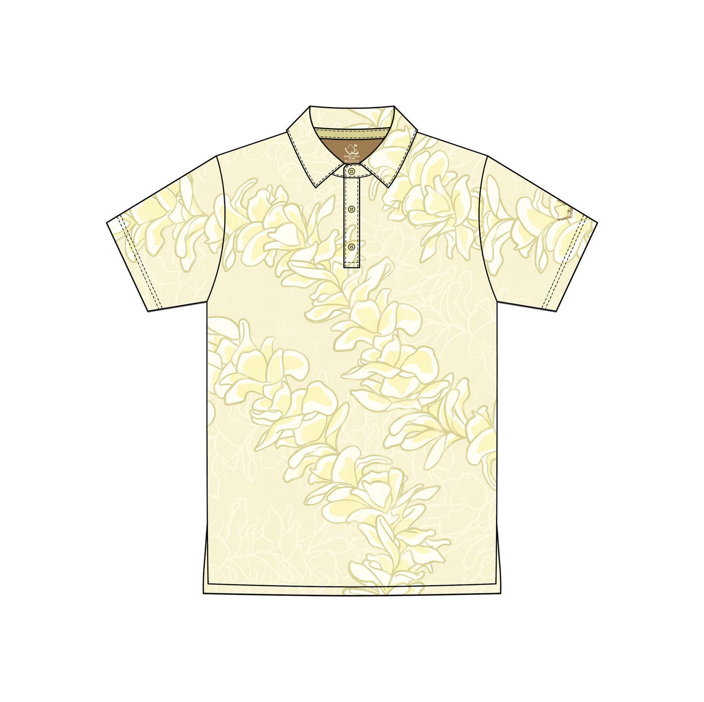 "Plumeria Cream"  - OGA Youth Polo - White Gold