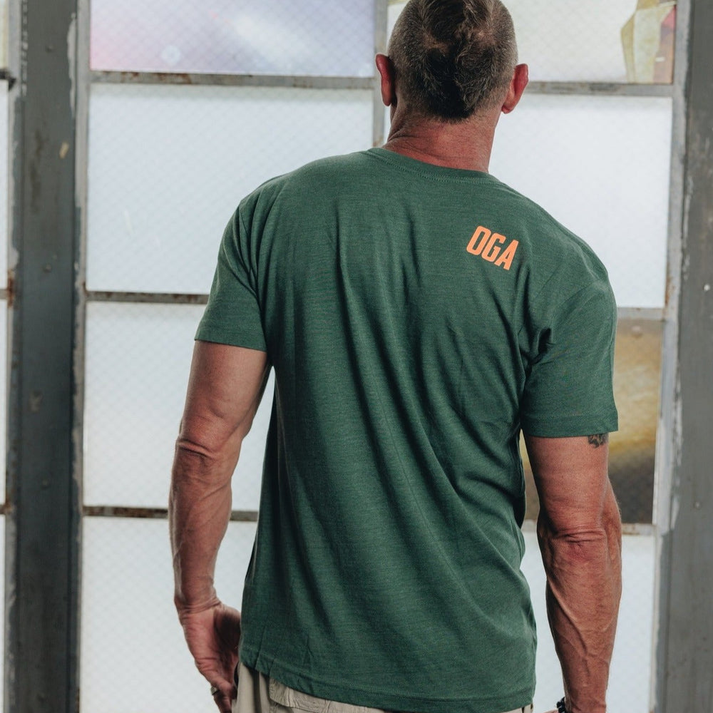 
                      
                        "OG Script" - OGA Unisex Graphic Tee - Pine Green Heather
                      
                    