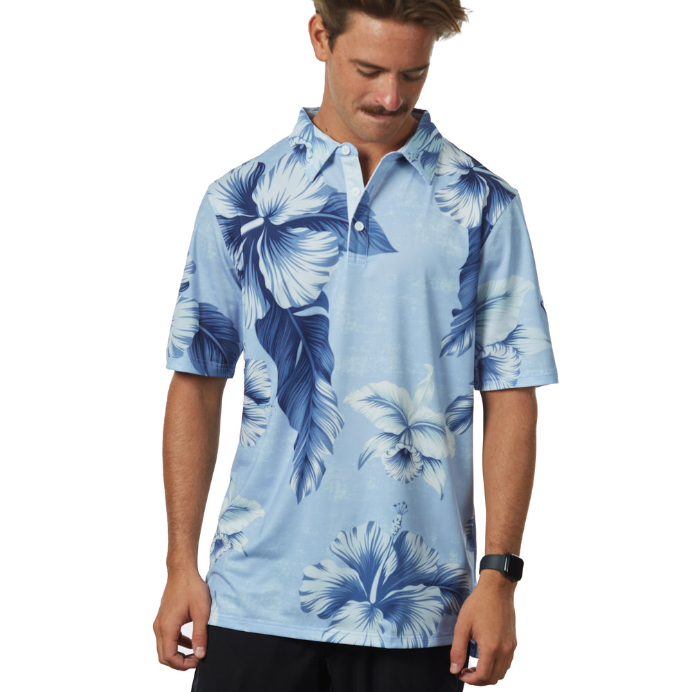 
                      
                        "Shmood Kine" Lobelia Blue - OGA Men's Polo - Blue / White
                      
                    
