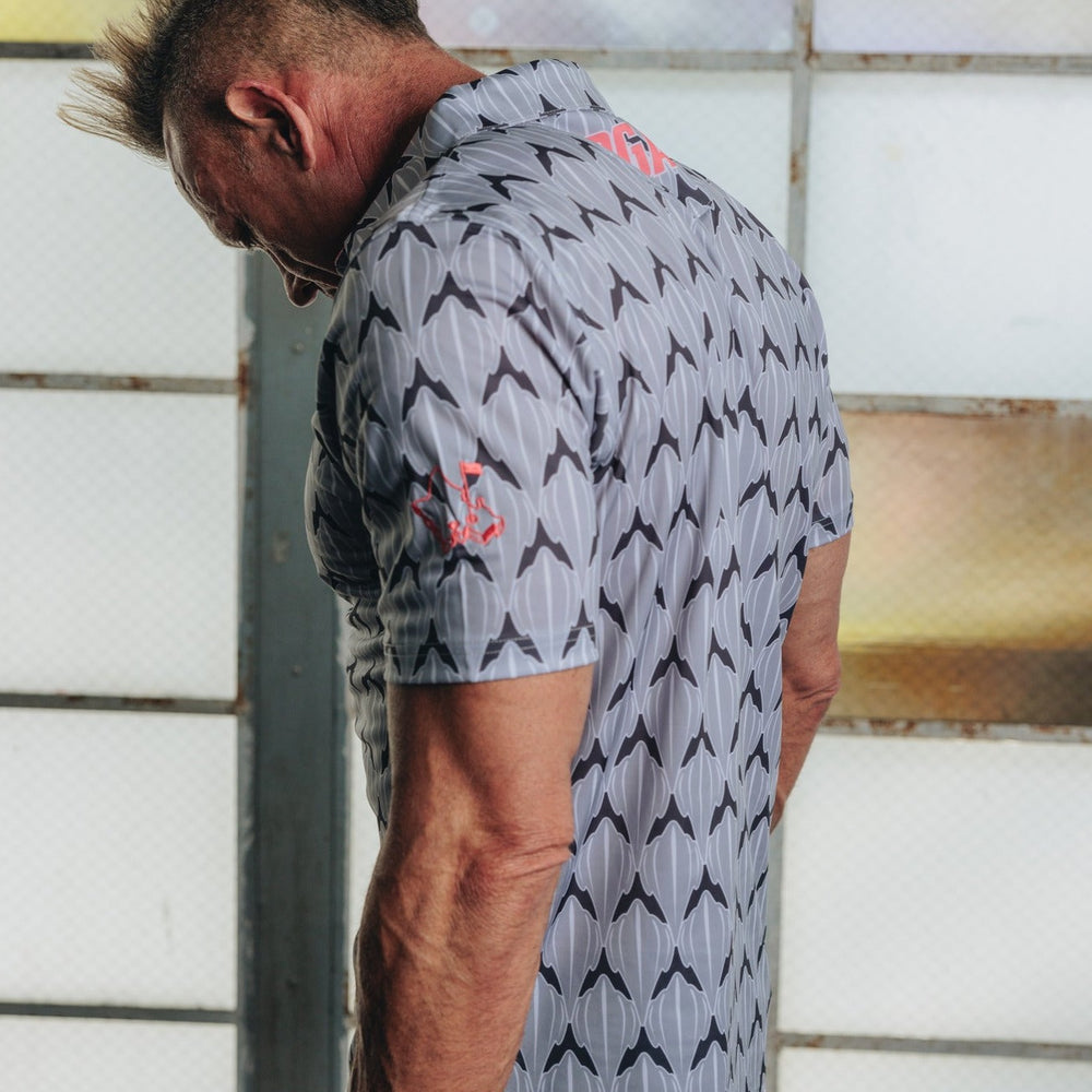 
                      
                        "Shark Skin" Steel Gray - OGA Men's Polo - Steel Gray / Coral Pop
                      
                    