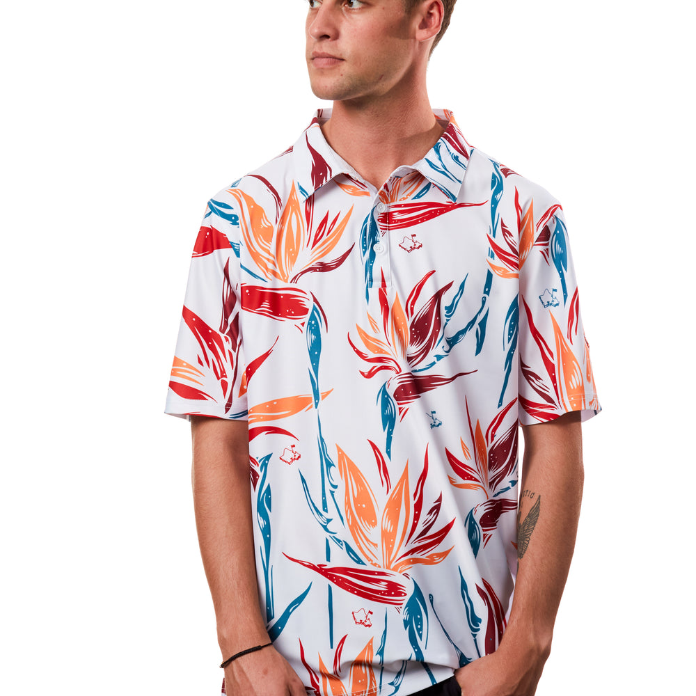"Paradise 2025" Tropicals - OGA Men's Polo - Multi Color