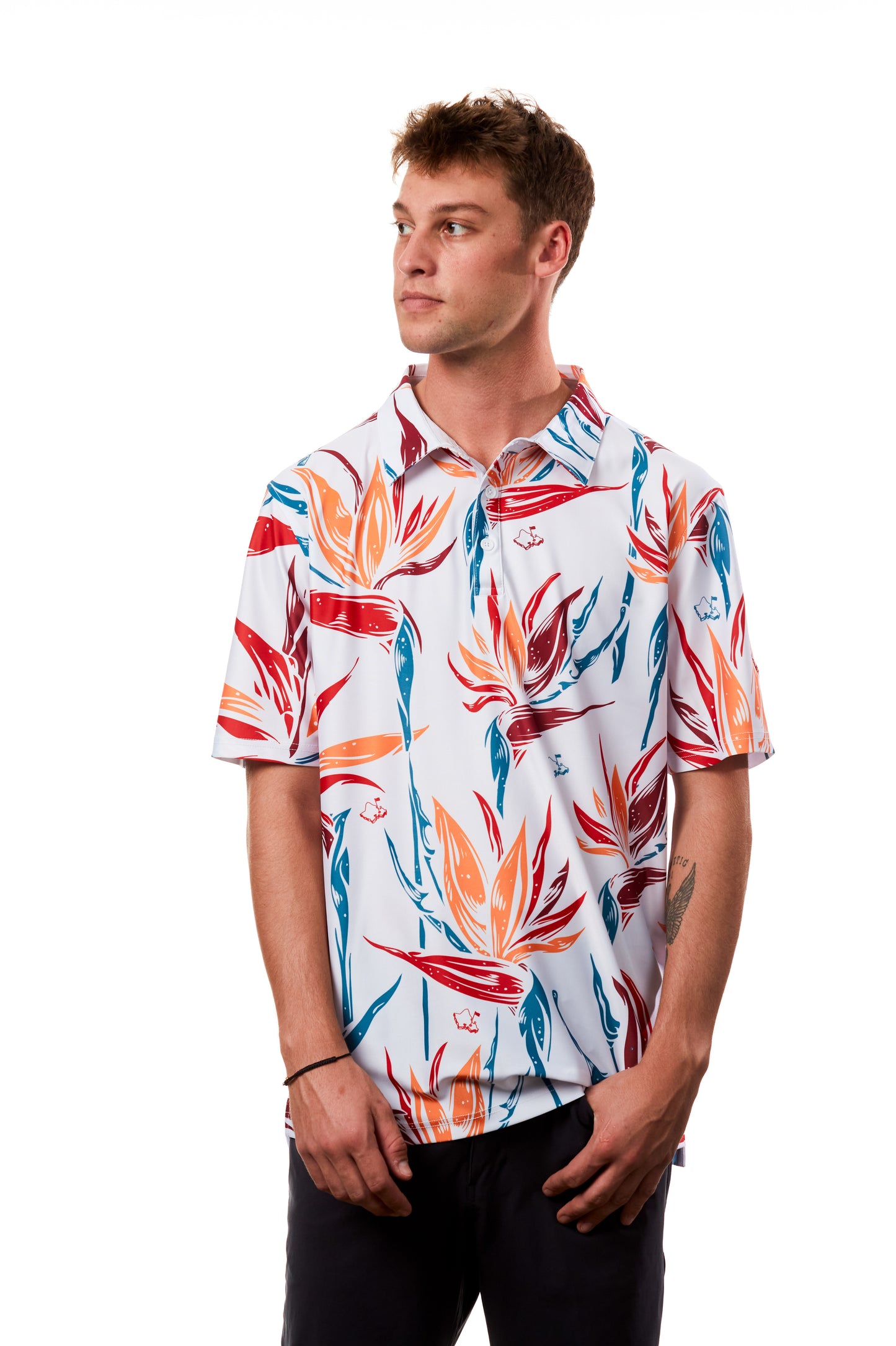 "Paradise 2025" Tropicals - OGA Men's Polo - Multi Color