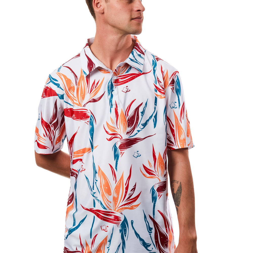 
                      
                        "Paradise 2025" Tropicals - OGA Men's Polo - Multi Color
                      
                    