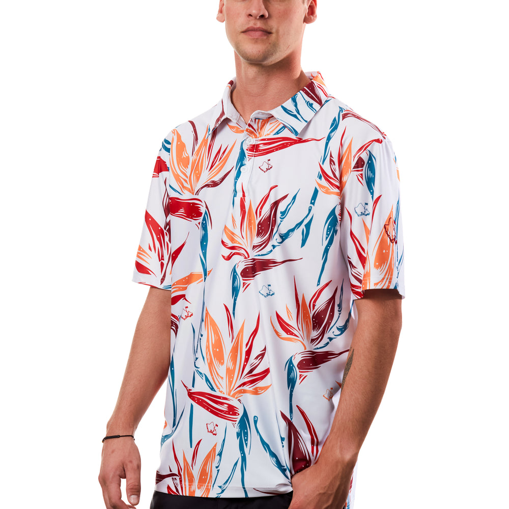 "Paradise 2025" Tropicals - OGA Men's Polo - Multi Color