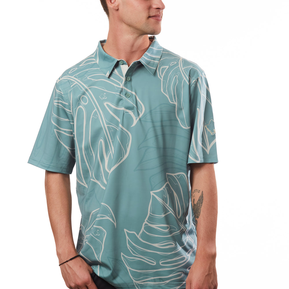 
                      
                        "Monstera Koncept" Seafoam Green - OGA Men's Polo - Seafoam Green
                      
                    