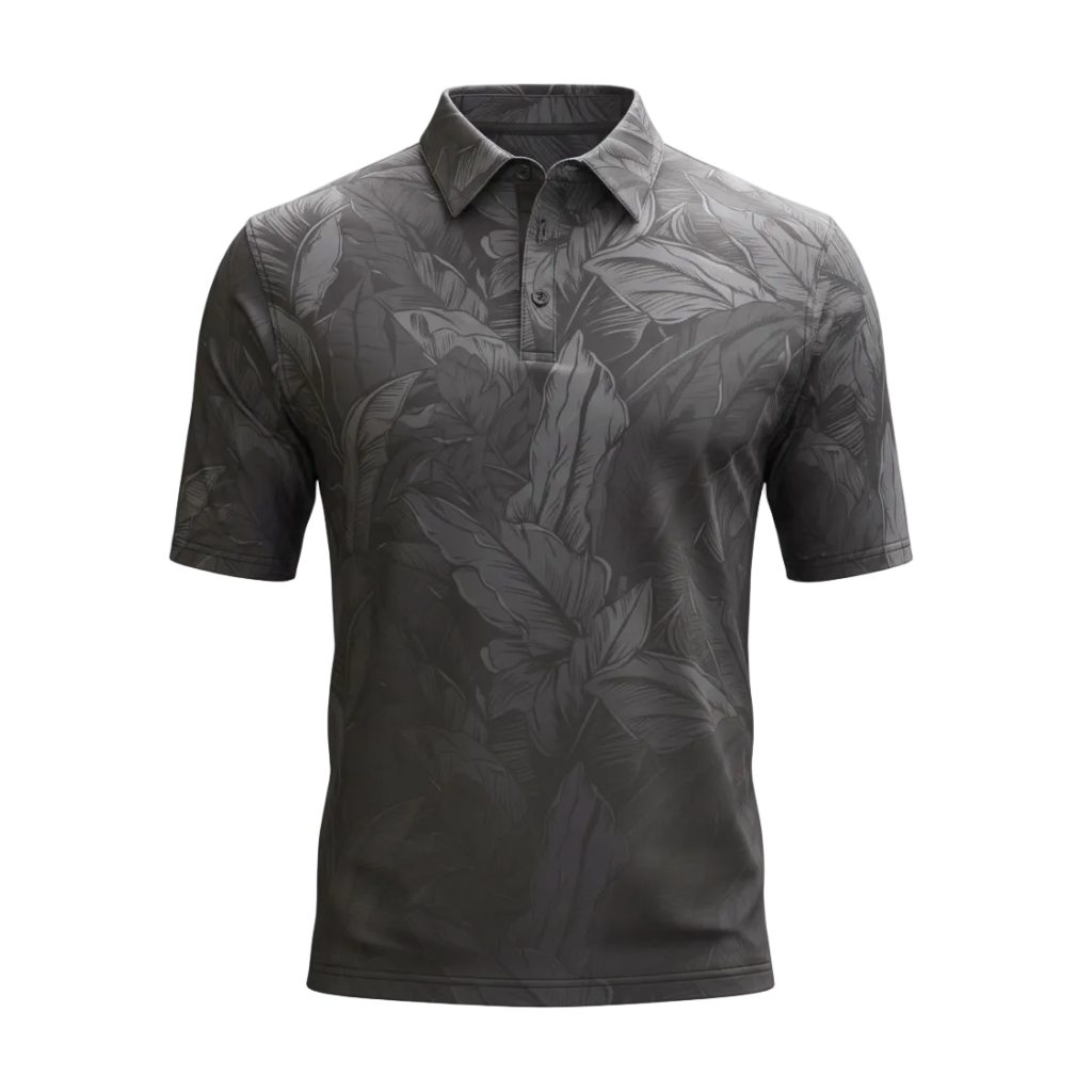 "Faded" Black Ombre - OGA Men's Polo - Black / Charcoal