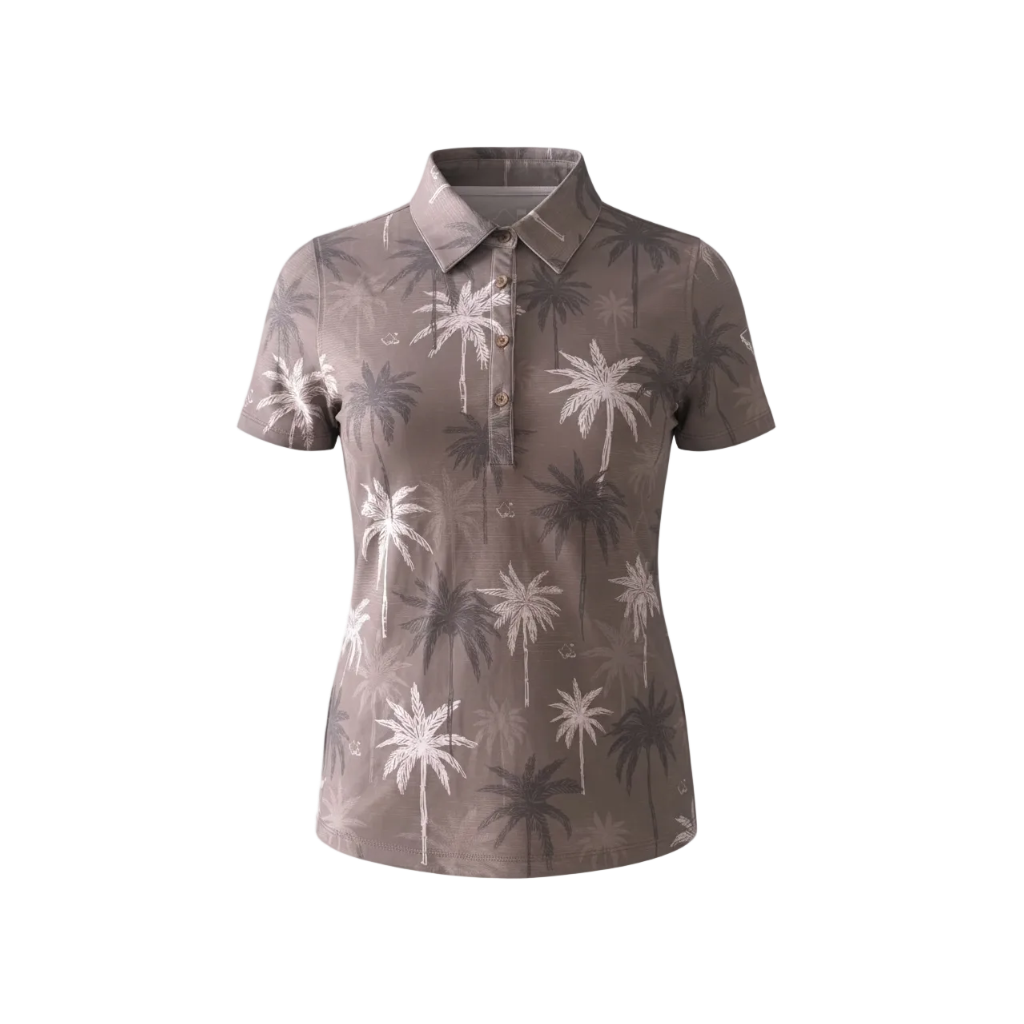 "Nucifera" Brown- OGA Women's Polo - Brown / Taupe