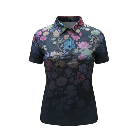 "Hana" Fade - OGA Women's Polo - Mulit Black Ombre