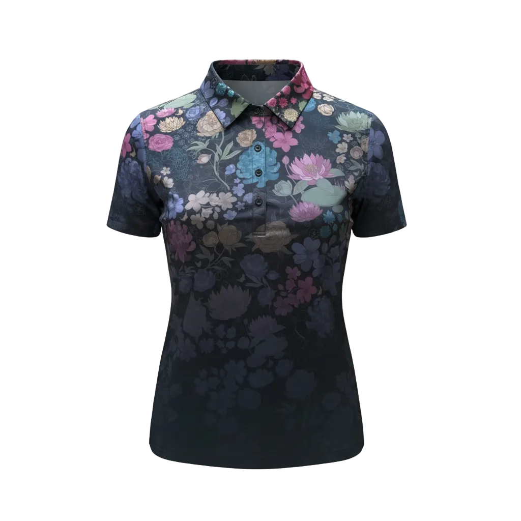 "Hana" Fade - OGA Women's Polo - Mulit Black Ombre