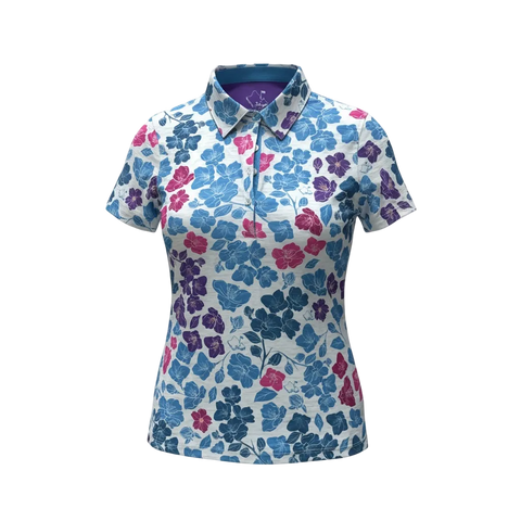 "Sakura" Multi Ditsy - OGA Women's Polo - Multi Color