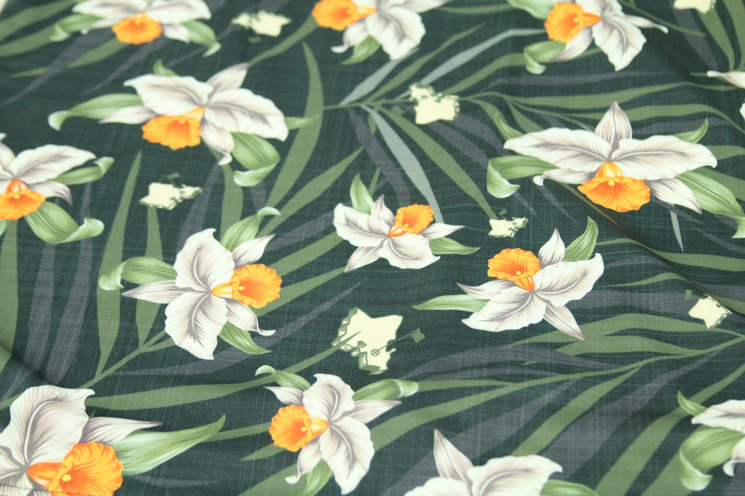"Queen Orchids" Camo - OGA Men's Polo - Black Camo Green