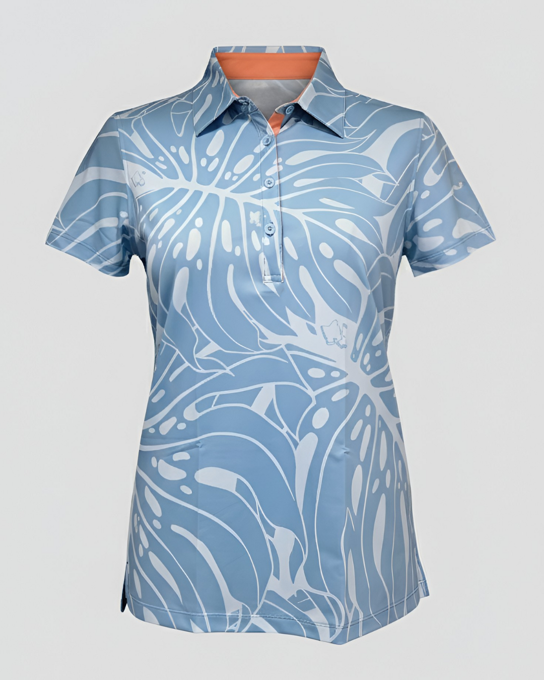 "Monstera 2-0" Tonal Slate - OGA Womens's Polo - Slate Blue