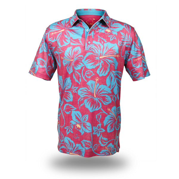 "Raspberry Bloom" - OGA Men's Polo -  Raspberry Blue