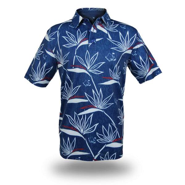 "RWB Birdies of Paradise" - OGA Men's Polo - Red/White/Blue