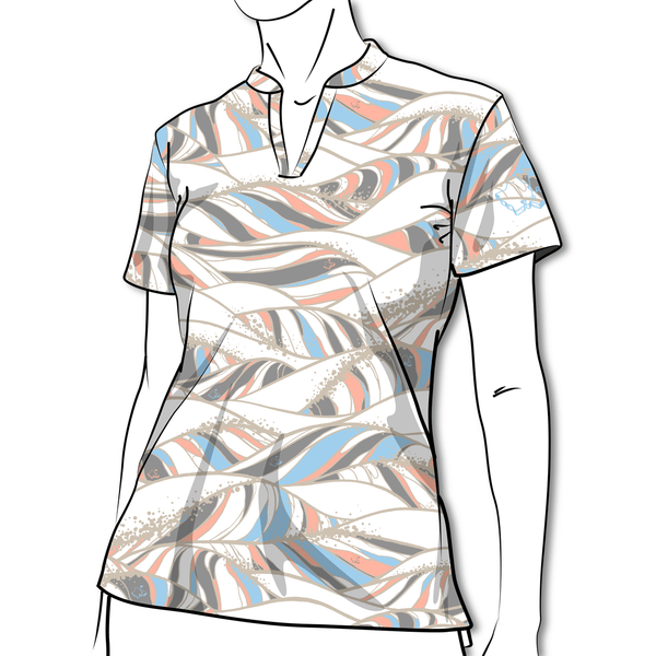 "Sandy Beach" Swell - OGA Ladies Polo - White Foam