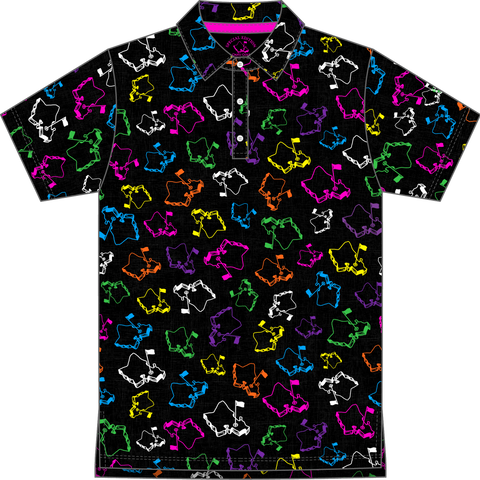 "Scattered Logo" Flavors - OGA Youth Polo - Multi / Black