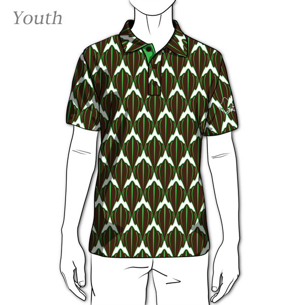 "Shark" Espresso Fern - OGA Youth Polo - Espresso Brown