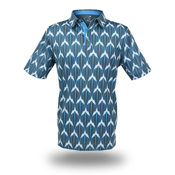 "Shark" Steel Turq - OGA Men's Polo - Steel Gray