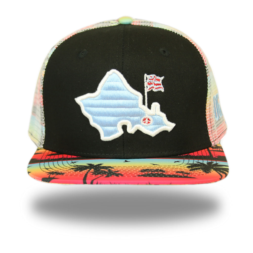 "Shave Ice Scenic" - Faux Trucker Snapback - Multi Color