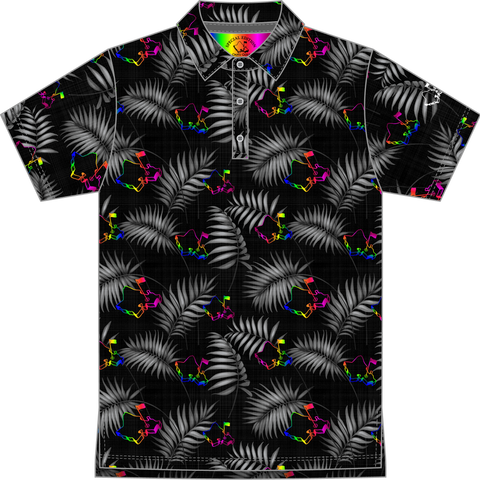 "Shave Ice Time" Tropical Black - OGA Youth Polo - Black / Shave Ice