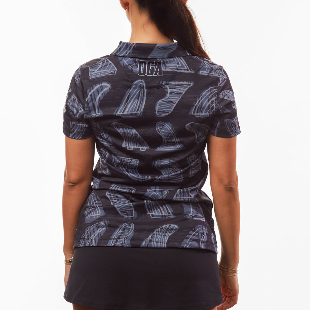 
                      
                        "Skegs" Black Lava - OGA Women's Polo - Black / Gray
                      
                    