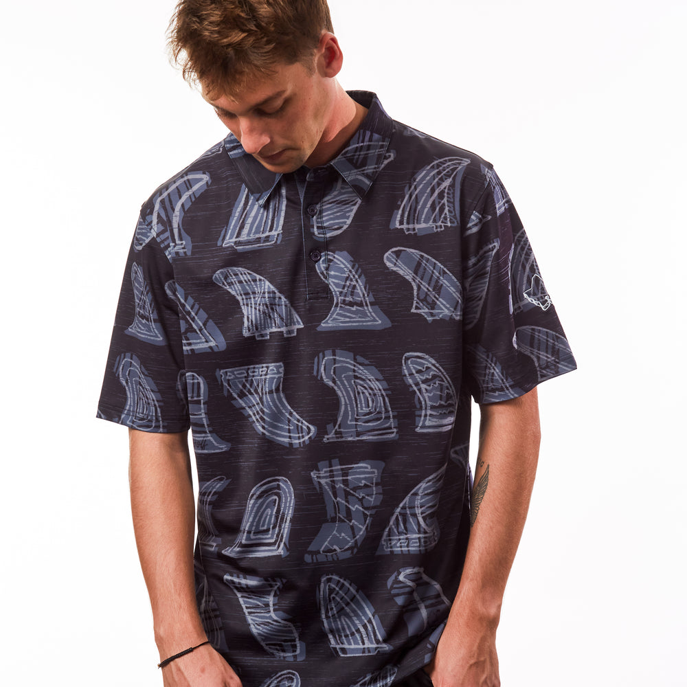 
                      
                        "Skegs" Black Lava - OGA Men's Polo - Black / Gray
                      
                    