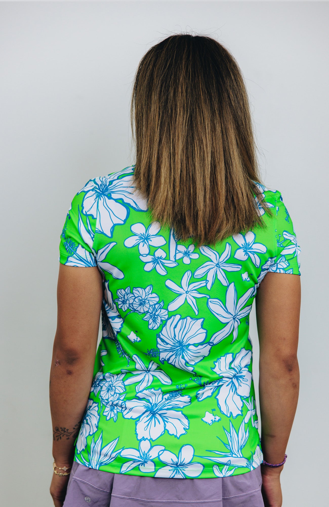"Sketchy Cascade" Green Flash - OGA Women's Polo - Lime / Foam
