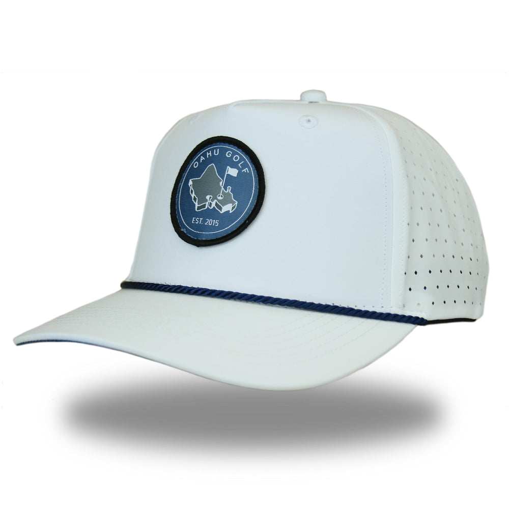 "Snow Cap Fade" - OGA 5 Panel Snapback - Snow Cap White