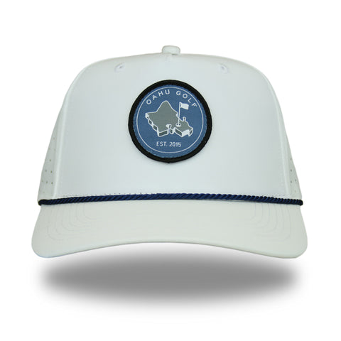 "Snow Cap Fade" - OGA 5 Panel Snapback - Snow Cap White