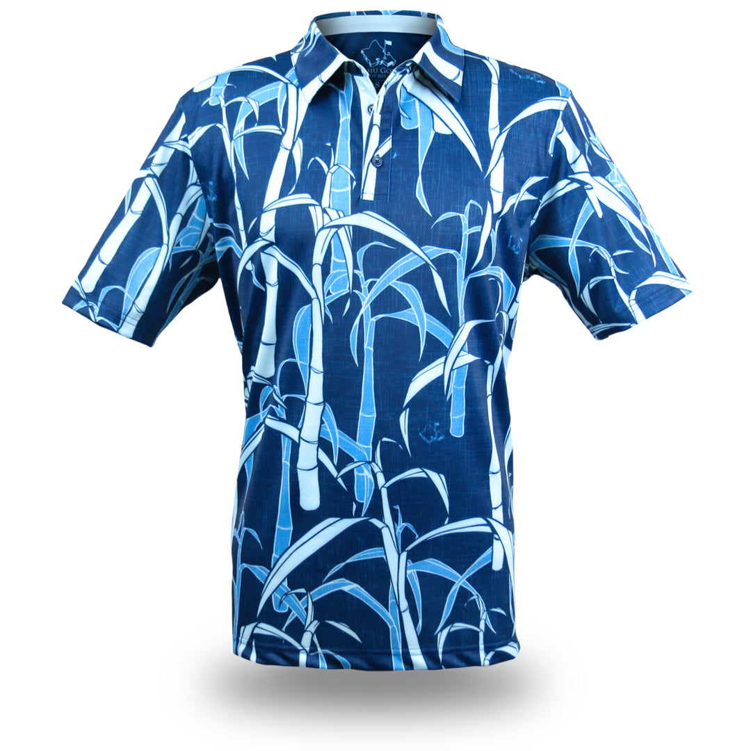 "Sugarcane Indigo Fields"- OGA Men's Polo - Indigo Blue