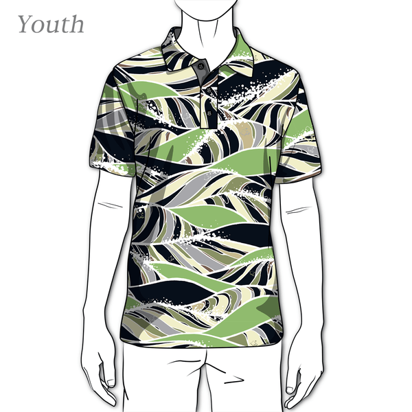 "Swell" Kelp Camo - OGA Men's Polo - Kelp Green