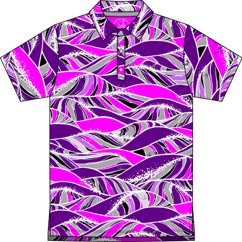 "Swell" Violet Orchid - OGA Youth Polo - Hot Pink / Ube Purple