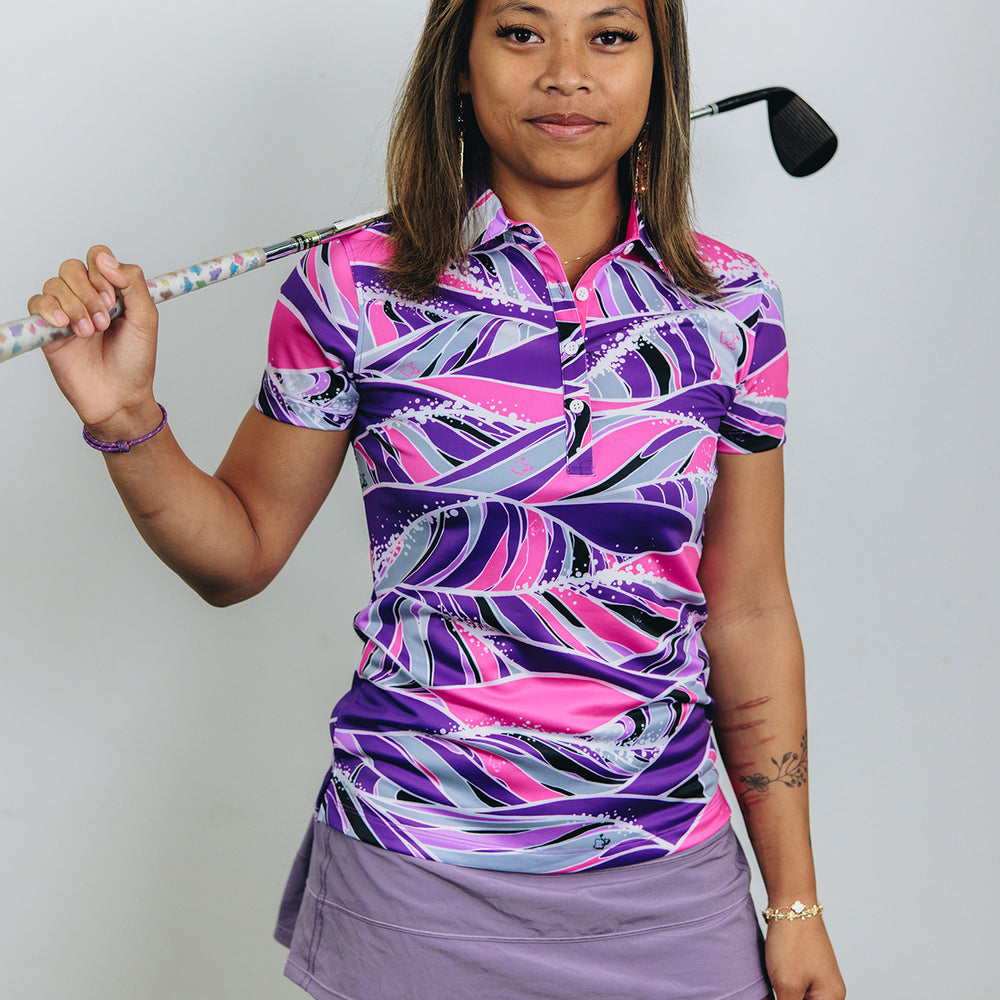 
                      
                        "Swell" Violet Orchid - OGA Women's Polo - Hot Pink / Ube Purple
                      
                    