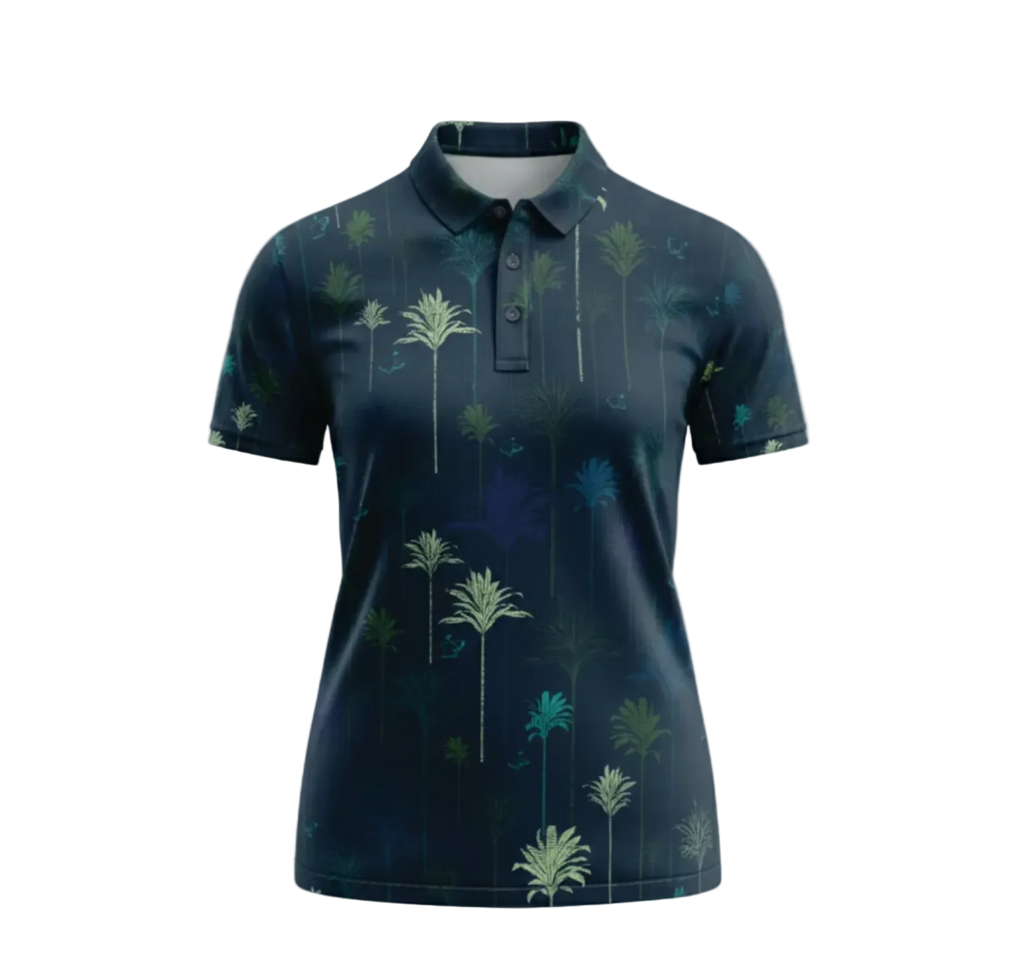 "Ti Leaf" Twilight Sky - OGA Women's Polo - Midnight Blues / Mint