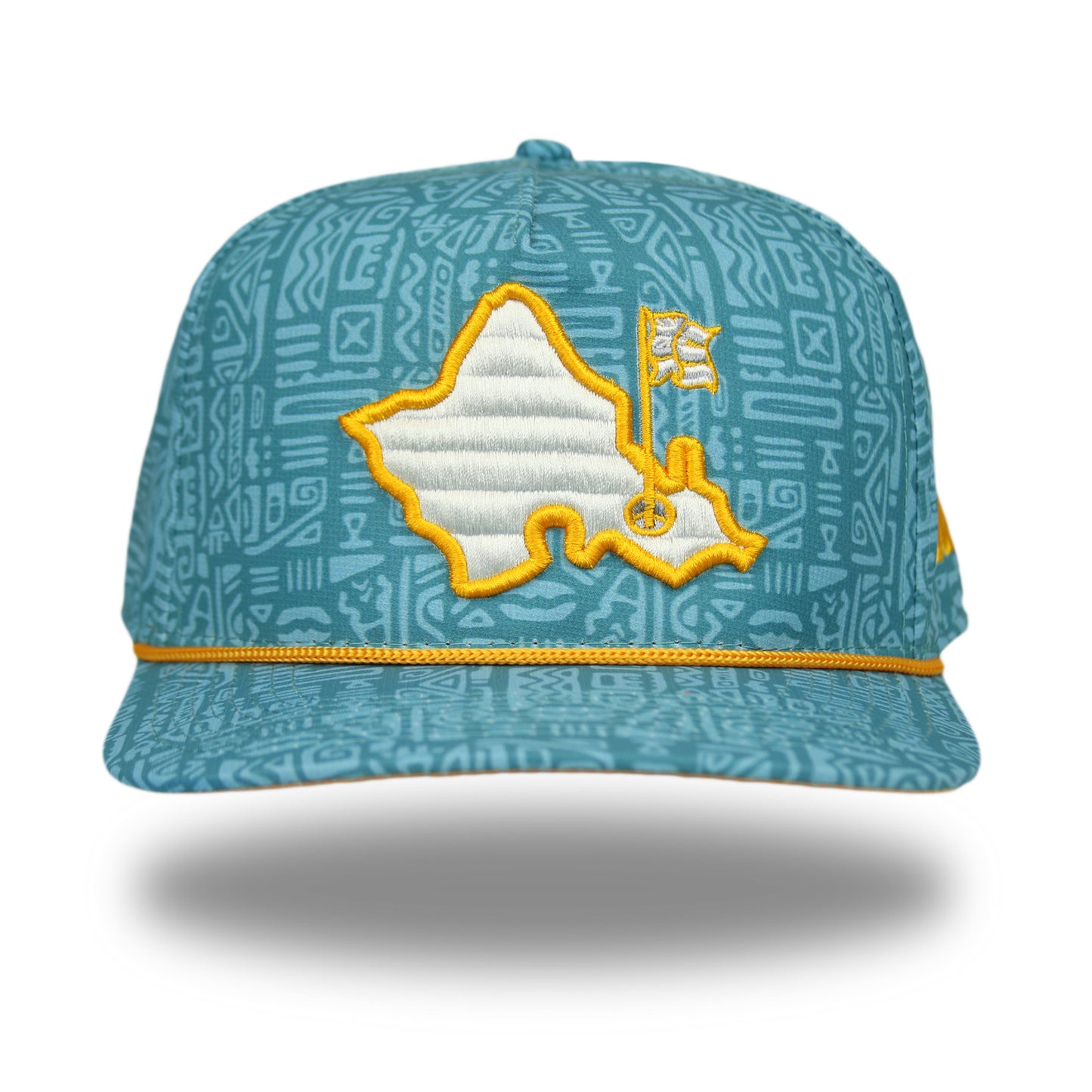 "Tapa Waterman" - 5 Panel Semi-Curved Bill Snapback - Ocean Blues