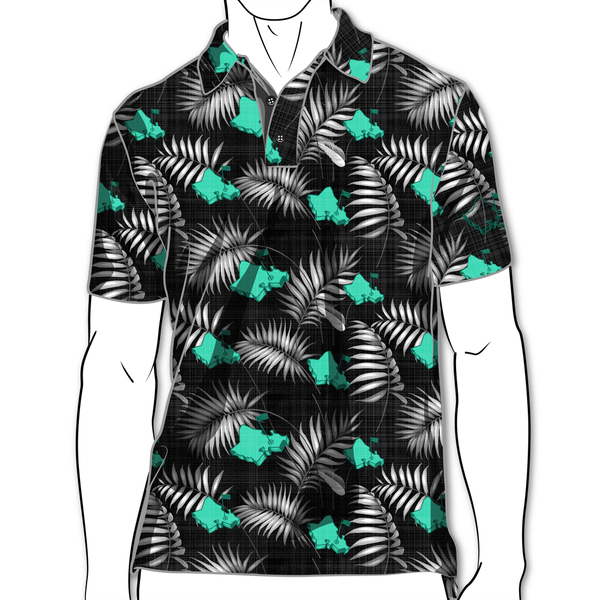 "It's About Time Manoa" - OGA Men's Polo - Black and Green