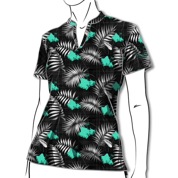 "It's About Time Manoa" - OGA Women's Polo - Black and Green