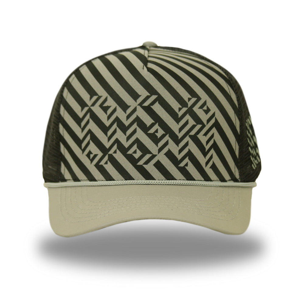 " Trippy Trucker" - Trucker Hat - Black / Reflective Gray