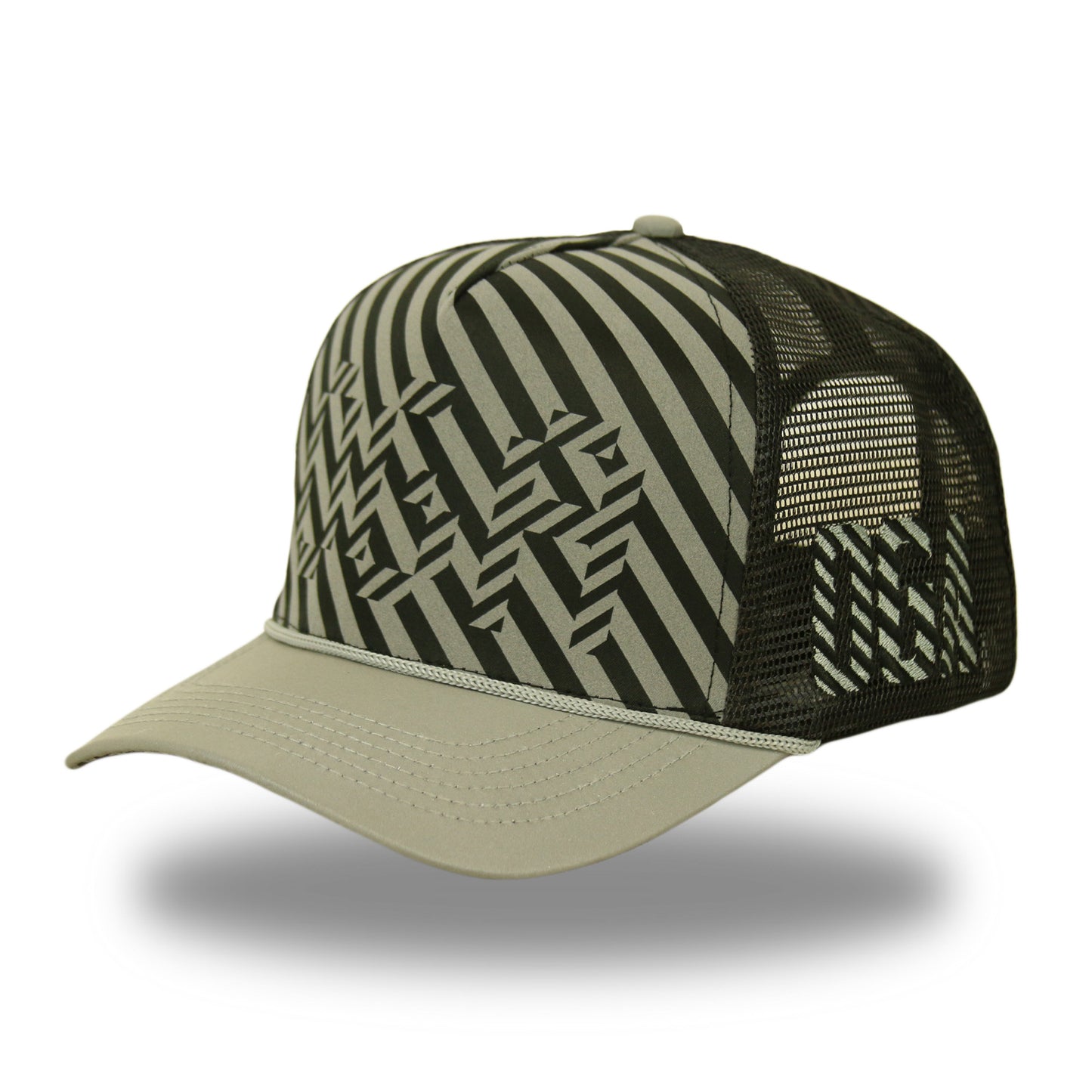 " Trippy Trucker" - Trucker Hat - Black / Reflective Gray