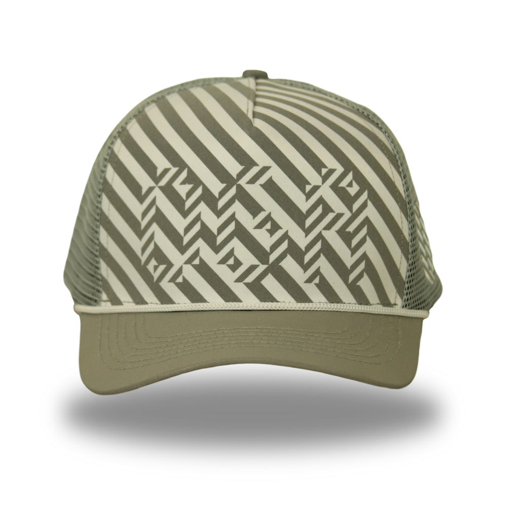 " Trippy Trucker" - Trucker Hat - White / Reflective Gray