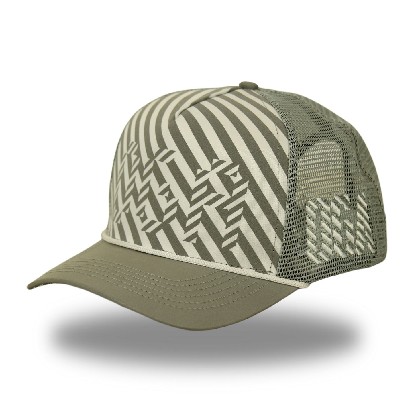 " Trippy Trucker" - Trucker Hat - White / Reflective Gray