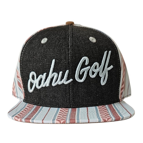 "Variegated Stripes" Script - 6 Panel Snapback - Blue Clay