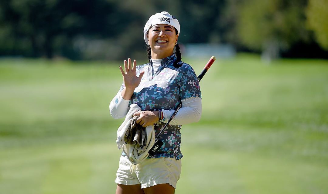 Christina Kim in O'ahu Golf Apparel's "Puzzled" Gray Polo