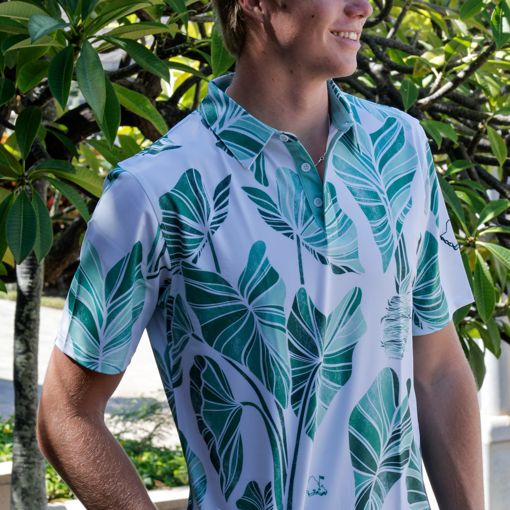 "Kalo" Green - OGA Men's Polo - Multi Green