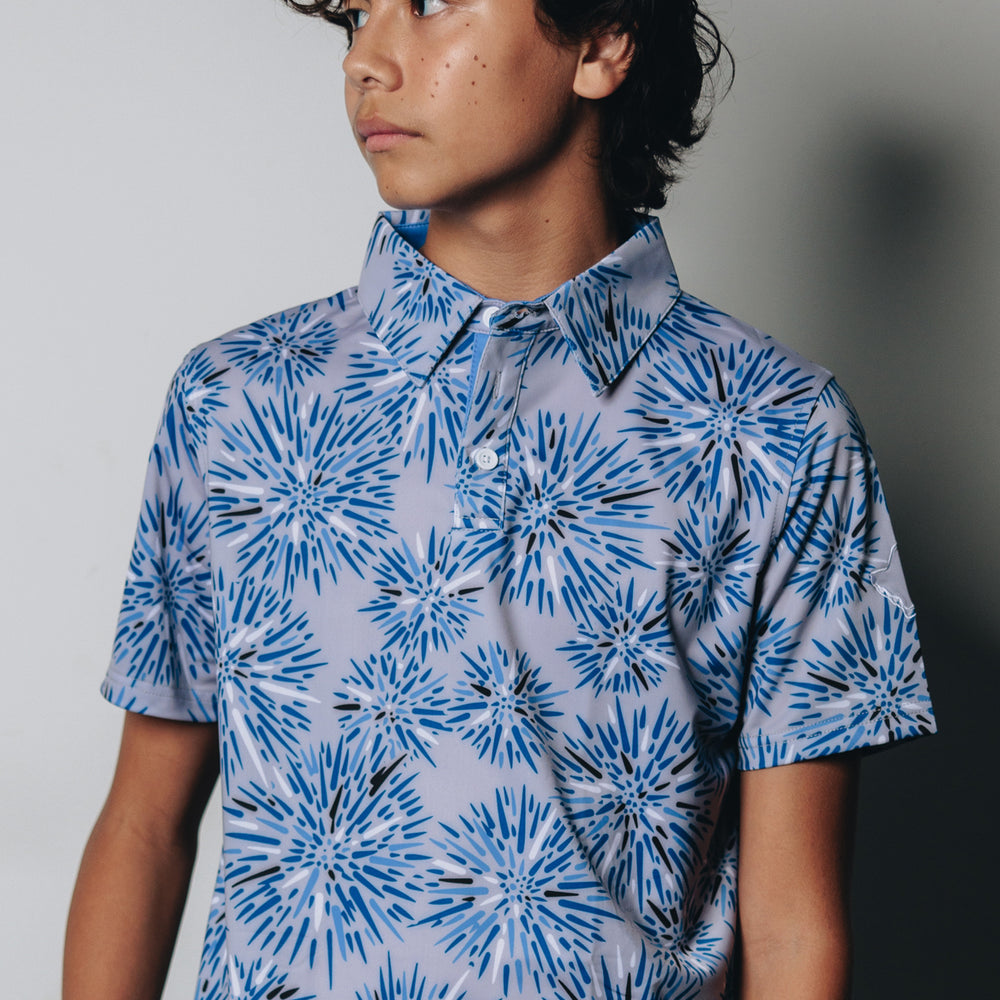"Wana" Silver Blue - OGA Youth Polo - Silver