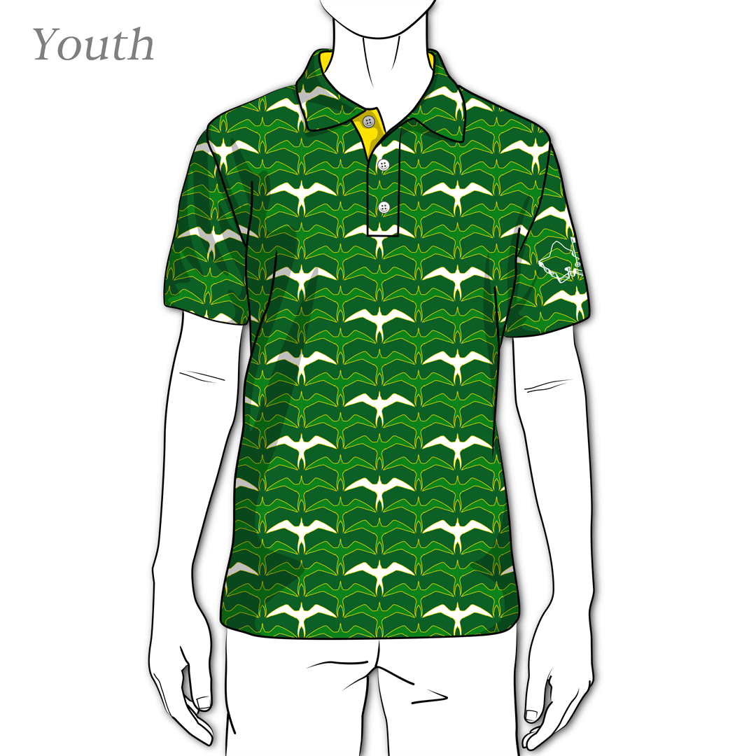 "Wasters 3.0" Iwa Flock - OGA Youth Polo - Grass Green