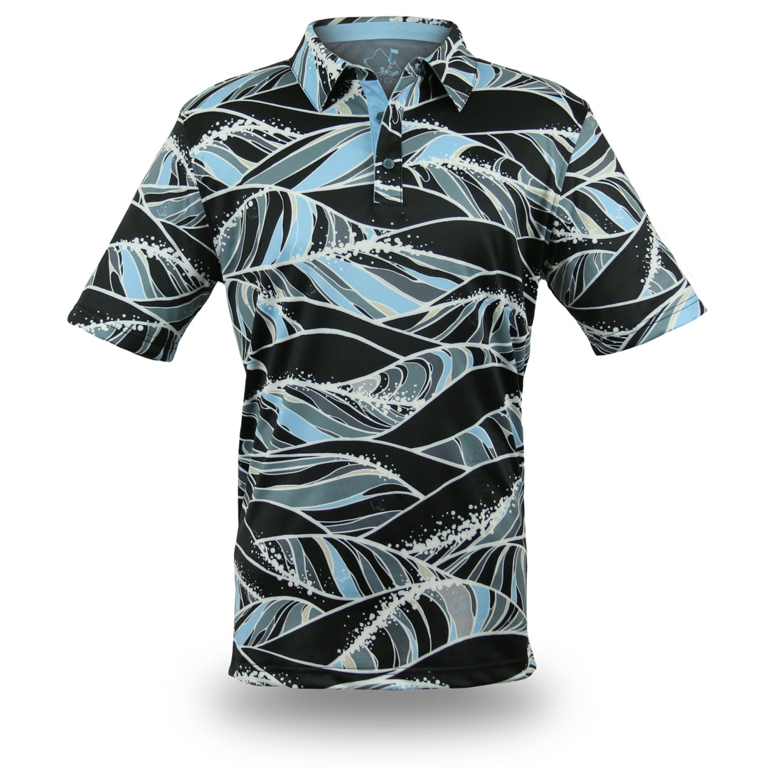 "SWELL Onyx Camo" - OGA Men's Polo - Black Onyx