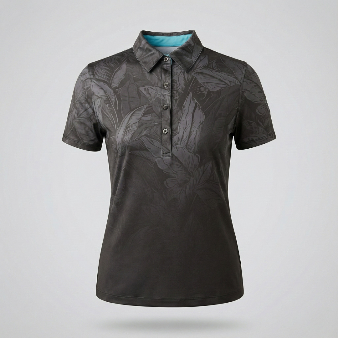 "Faded" Black Ombre - OGA Women's Polo - Black / Charcoal